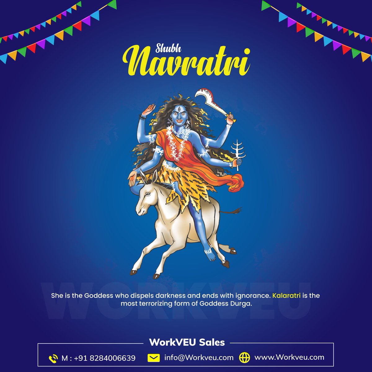 WorkVEU's tweet photo. Goddess is believed to be the destroyer of all demon entities, ghosts, spirits, and negative energies, who flee upon knowing of her arrival.
*
*
#happynavratri #Kalaratrimata #navratrispecial #devi #durgamaa #Kalaratri #workveu https://t.co/DPikca3iIf