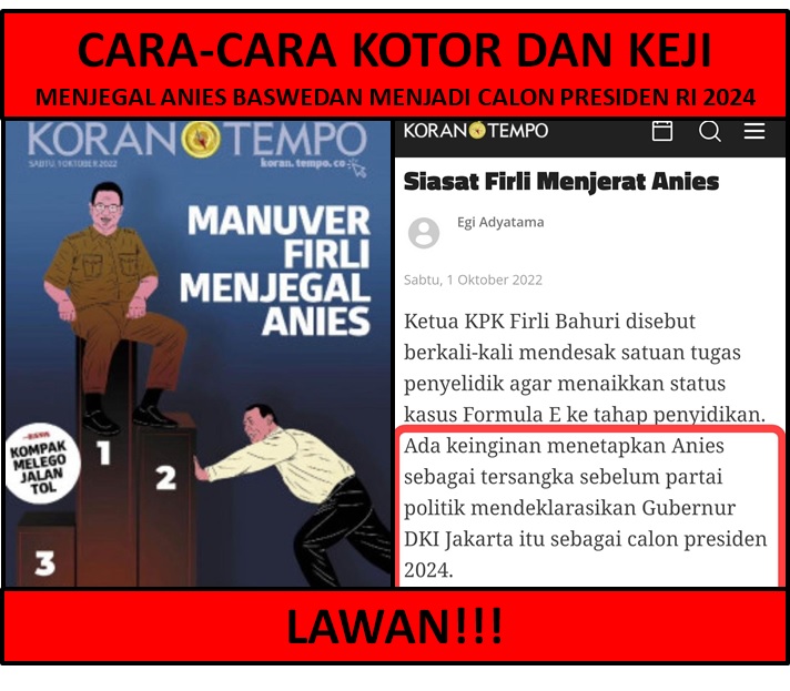 Yang setuju naikin tagar #SaveAniesBaswedan silakan retweet masif!