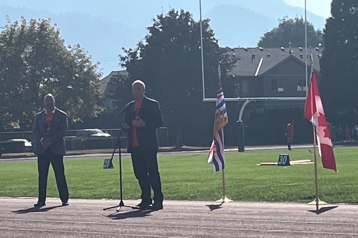 Great day today <a href="/SardisSecondary/">Sardis Secondary</a> for the opening of Rick Klassen Field. Congrats to all involved.