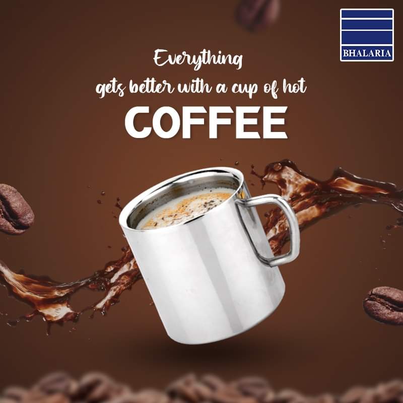 BhalariaBombay's tweet photo. Level up your weekend energy levels with a hot mug of Coffee. Happy Coffee Day😍😍
.
#coffee #coffeeday #caffeine #saturday #coffemug #mugs #steelmugs #steelutensil #masaladabba #stainlesssteel #thaliset #kadai #triplycookware #stainlesssteelcookware #manufacturing #designs https://t.co/tlSdeVOSOL