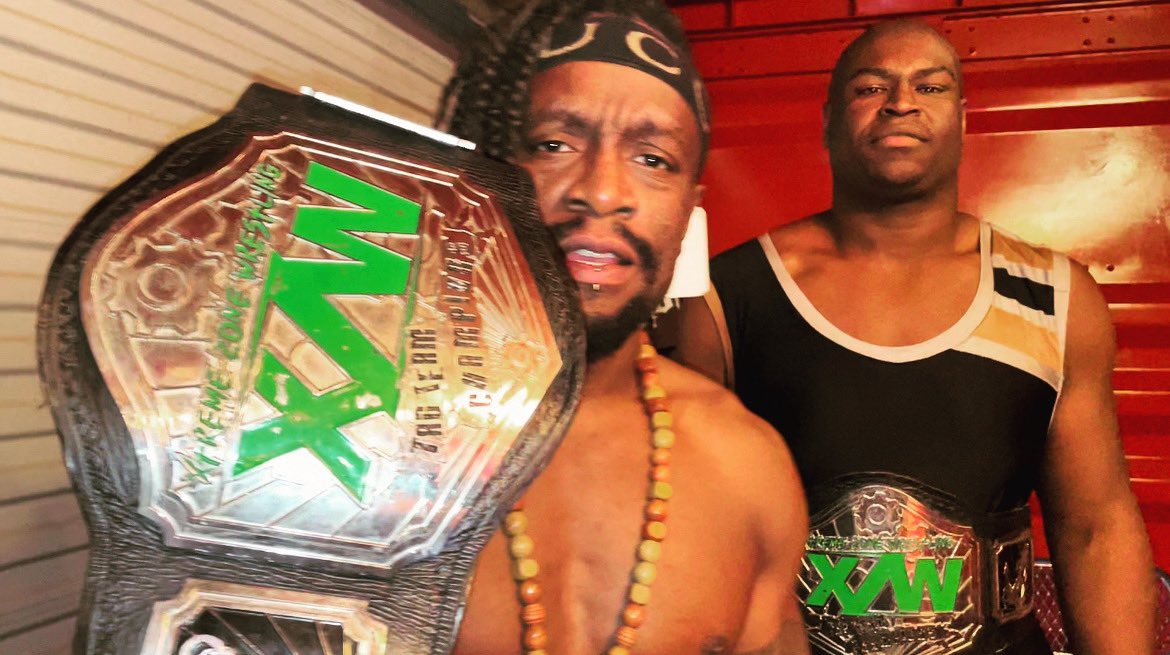 franchiseqc's tweet photo. I told y’all I wasn’t cappin’, #ANDNEW @xzwwrestling Tag Team Champions; #BlackQuebecois ✊🏾⚜️
-
-
-
#bradalekxis #rapperactorwrestler #franchise #DADDY #karljepson #bigblackbeast #tagteamwrestling #black #blackwrestlers #champions #sorel #indiewrestling #wrestling #luchalibre https://t.co/6F5YG773cC
