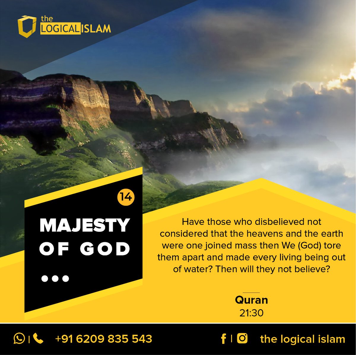 persistObject's tweet image. Have those who disbelieved not considered that the heavens and the earth were one joined mass then We (God) tore them apart and made every living being out of water? Then will they not believe? Quran 21:30 @logicalislam