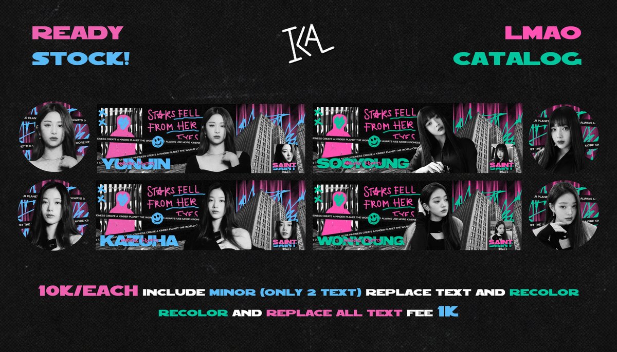 Lersbi's tweet photo. Halo! Ical bawa layout ready stock girlgroup dengan harga 10k/each, include recolor (FREE) dan (minor) replace text! 🙆🏻‍♂️

Avail: Wonyoung, Haewon, Yeri, Jennie, Yeojin, Rose, Seulgi

#zonauang
https://t.co/RgftMhhUYI