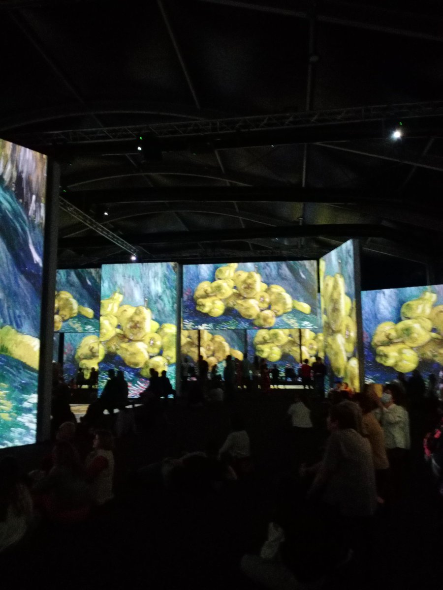 Haven't seen daughter 1 since May 2020. Today she took me to the Van Gogh Experience on the Newcastle foreshore #Goodtobeback #missedthekids