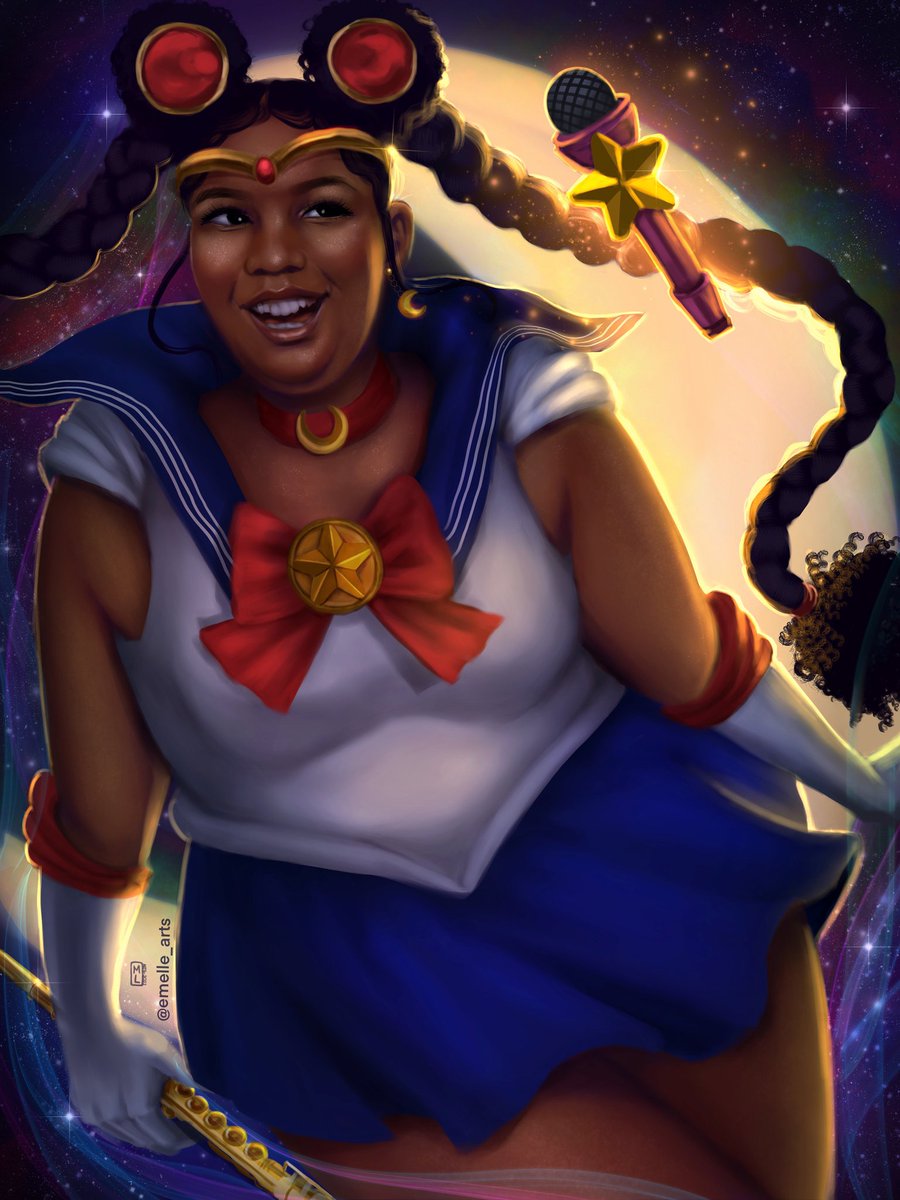 Starting off #Blacktober with a fan art of the phenomenal @lizzo as Sailor Moon!