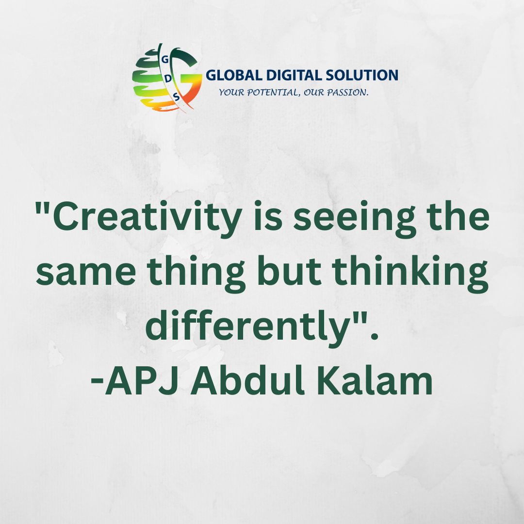 "Creativity is seeing the same thing but thinking differently".
-APJ Abdul Kalam

#SaturdayVibes #saturday #saturdaymorning #saturdayquotes #saturdaymotivation #thoughtoftheday #digitalmarketing #apjabdulkalam #quoteoftheday #business #businesssolution #startup #growth #branding