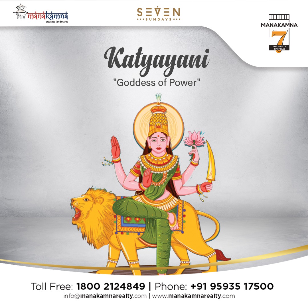 ManakamnaBuildr's tweet photo. Goddess katyayani is worshipped on the sixth day of Navratri. 

The Goddess Parvati took the form of Goddess Katyayani to destroy the demon Mahishasura. 

Happy Navratri!

☎️Contact us at
18002124849
+91 9593517500
Mail: info@manakamnarealty.com
Website: https://t.co/B5kUn59kLk https://t.co/fU5NcAJQai