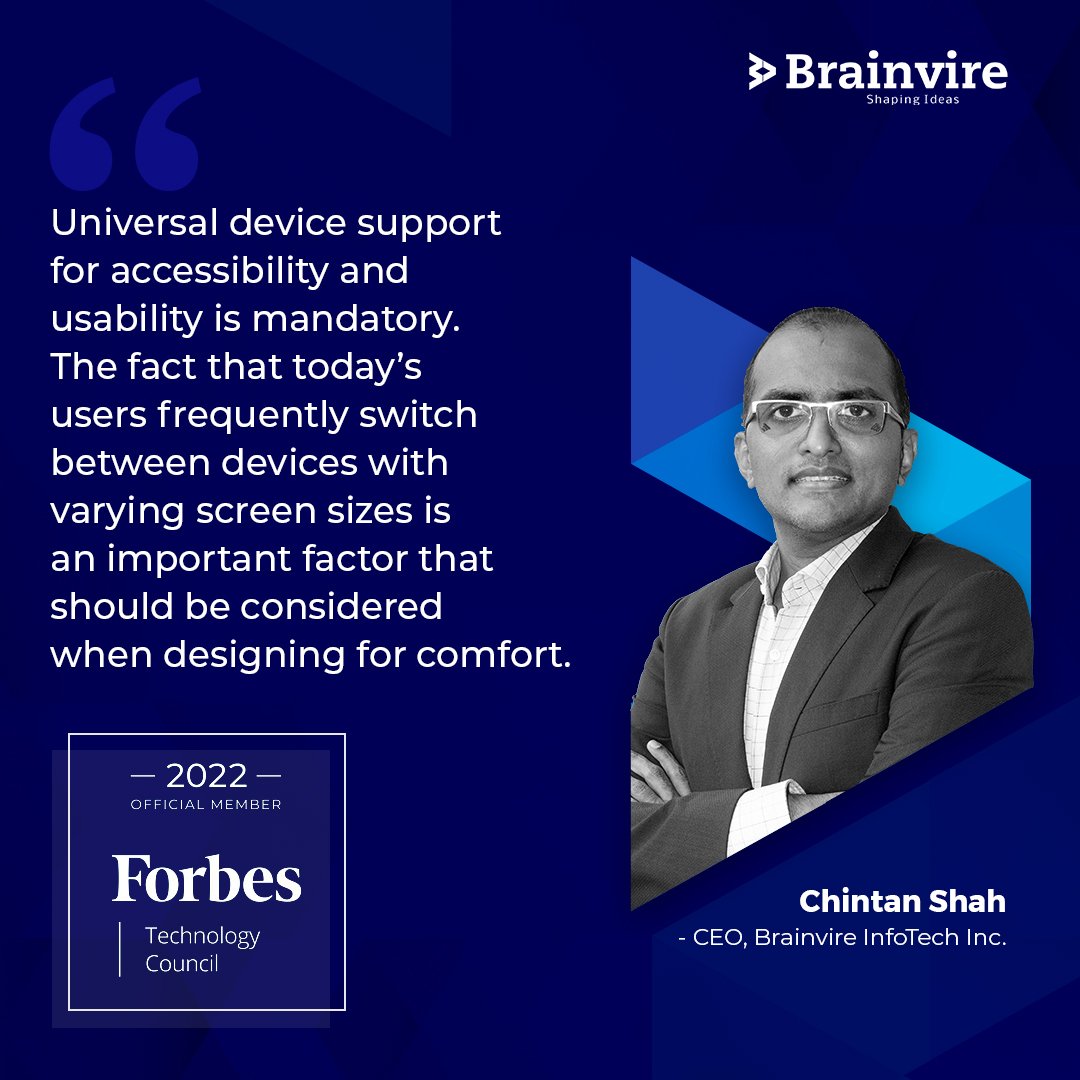 Brainvire's tweet image. Our CEO, Chintan Shah, and other tech experts offer their insights to help developers ensure they&apos;ve incorporated good ergonomic design principles in their products.

Click here to read more
hi.brainvire.com/ASvz

#Brainvire #Forbes #forbestechnology...