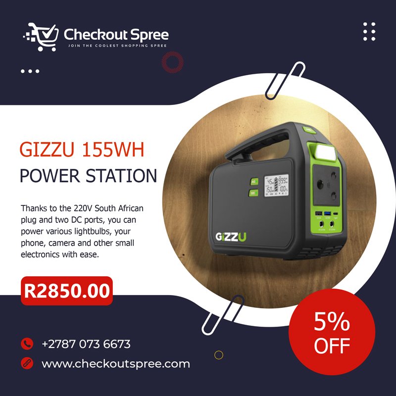checkoutspree's tweet photo. @zandile__n @CityPowerJhb Hi Zandile, you can go on our website and shop for these Power Stations to charge your basic appliances like TV, Cellphone, Laptop and mini fridge. Link to buy is on our bio. https://t.co/OxZwUVLYlW