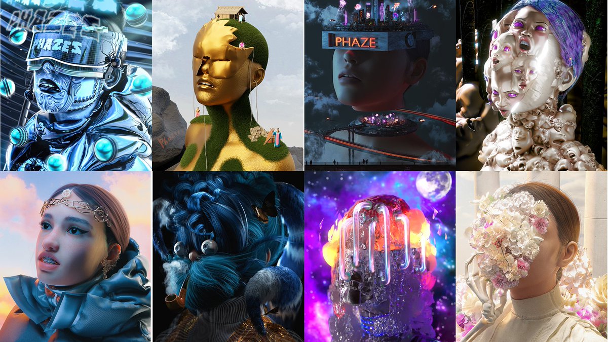 The project also has 8 amazing #3d artists as collaborators. Namely
<a href="/creiaskeera/">creiaskeera</a> <a href="/farrukmurad/">Farruk Murad💎</a> <a href="/Ak47_ADx/">Akshay</a> <a href="/thedholesmotion/">Thed Holes</a> <a href="/nes100pro/">nes100pro</a> <a href="/BizzarroBiz/">Bizzarro</a> <a href="/naccard1/">Nino Accardi</a> <a href="/SergiStamp/">Sergi Stamp</a> 
These artists are showcasing their 1/1 Pieces in this drop.