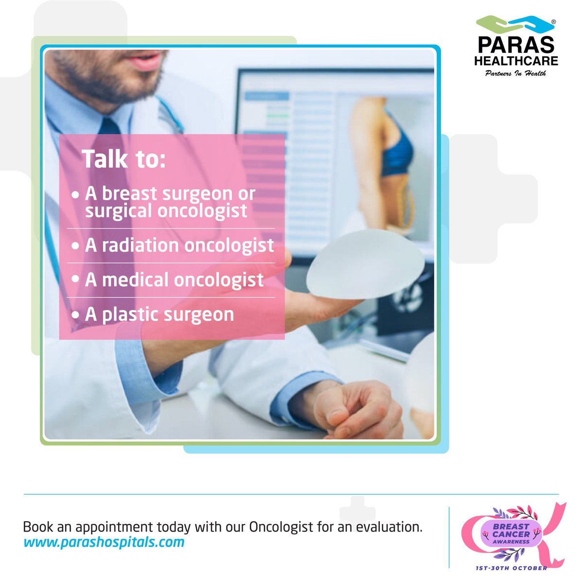 Paras_Health's tweet photo. Breast Cancer can strike at any age, please do not ignore any symptoms however it is a small one. It is a curable disease just stay alert and learn how to detect it.
#BreastCancerAwarenessMonth #FightAgainsttheCancer #RegularScreening #ParasHospitals #ParasHealthcare https://t.co/e7VOGJa7Eo