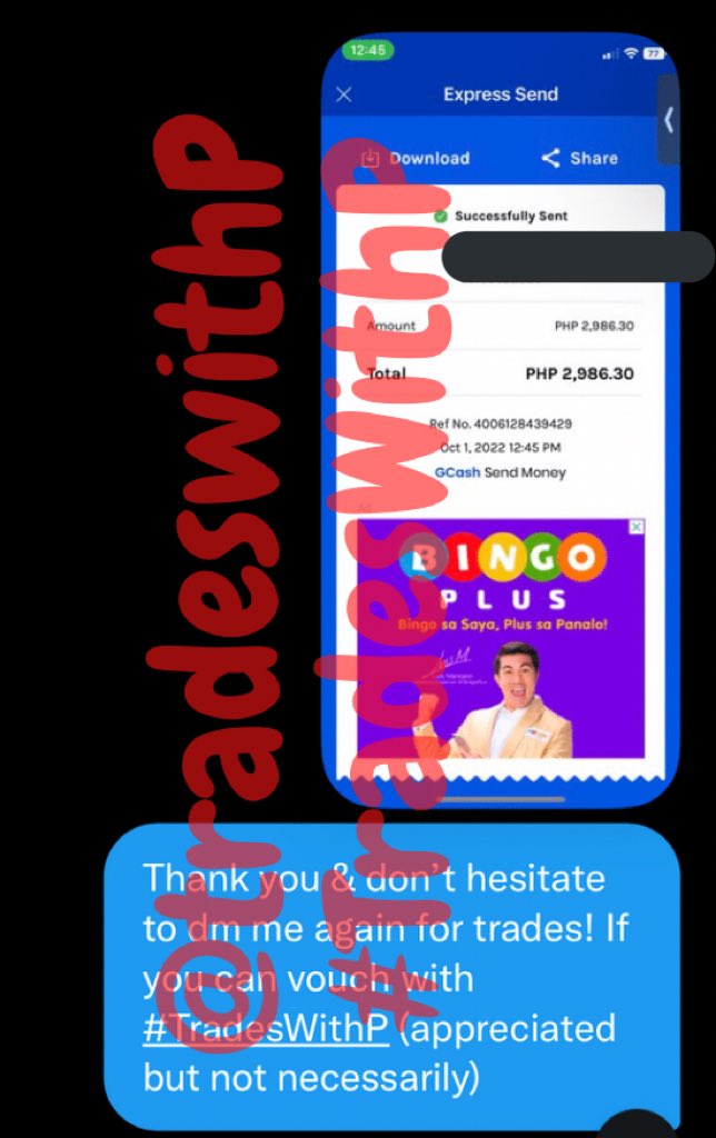 tradeswithP's tweet photo. — crypto to gcash | 🏷️ #TradesWithP
— busd to gcash
✅ $51 — ₱58.30 https://t.co/ivyN9VSe8l