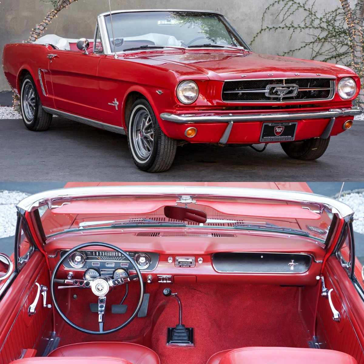BHCarClub's tweet photo. What’s your favorite American classic of all time? 🇺🇸 
#WeekendDriver
Photographed: 1964.5 Ford Mustang Convertible 289 finished in a color scheme of Ragoon Red combined with the same color interior
This All-American weekend cruiser is now available for $34,750 https://t.co/YnyDIBjkzc