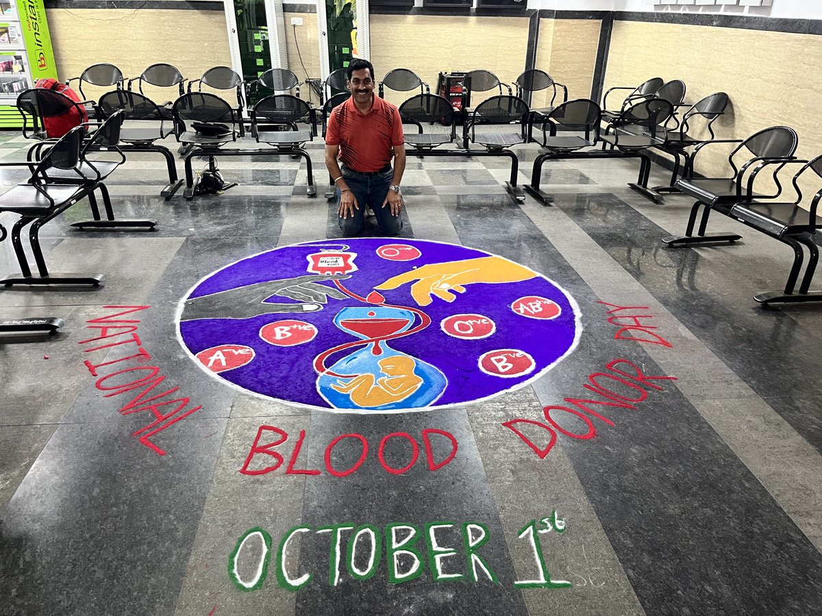 drsrinivasach's tweet photo. Shri Randeep Batta  has done his 149th blood donation at ESIC Medical College Hospital blood centre on National Voluntary Blood Donation Day 1st October 2022.  #NationalVoluntaryBlooddonationday #blooddonors ⁦@NACOINDIA⁩ ⁦@AABB⁩ ⁦@ISBTCO⁩ ⁦@esichq⁩ https://t.co/z6qoLiP79f