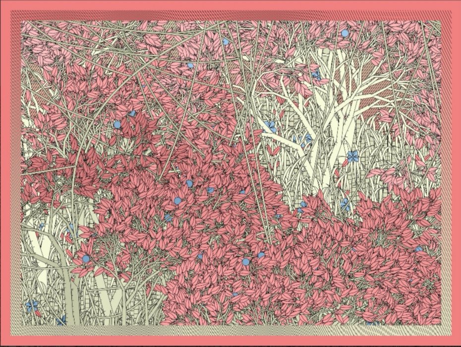 Was looking forward to the mint of Entangled by <a href="/Tezumies/">Tezumie</a>. Very happy with my Flamingo piece! 💮 <a href="/Mint256ART/">256art</a> #generativeart #NFTartwork