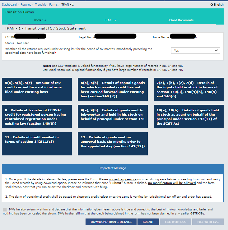 financepost_in's tweet photo. TRAN-1 is available for filing on the GST portal.
Dashboard>Services>Returns>Transition Forms
#tran1 #gst #supremecourt #itc https://t.co/7wpuBzpjQJ