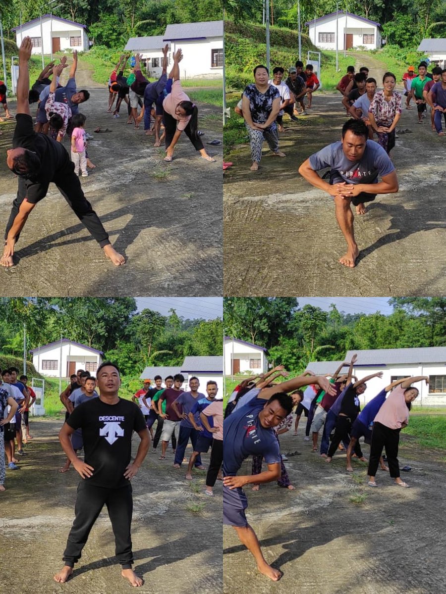 Morning exercise led by the two group leaders:Trainees.
SBI:RSETI PEREN