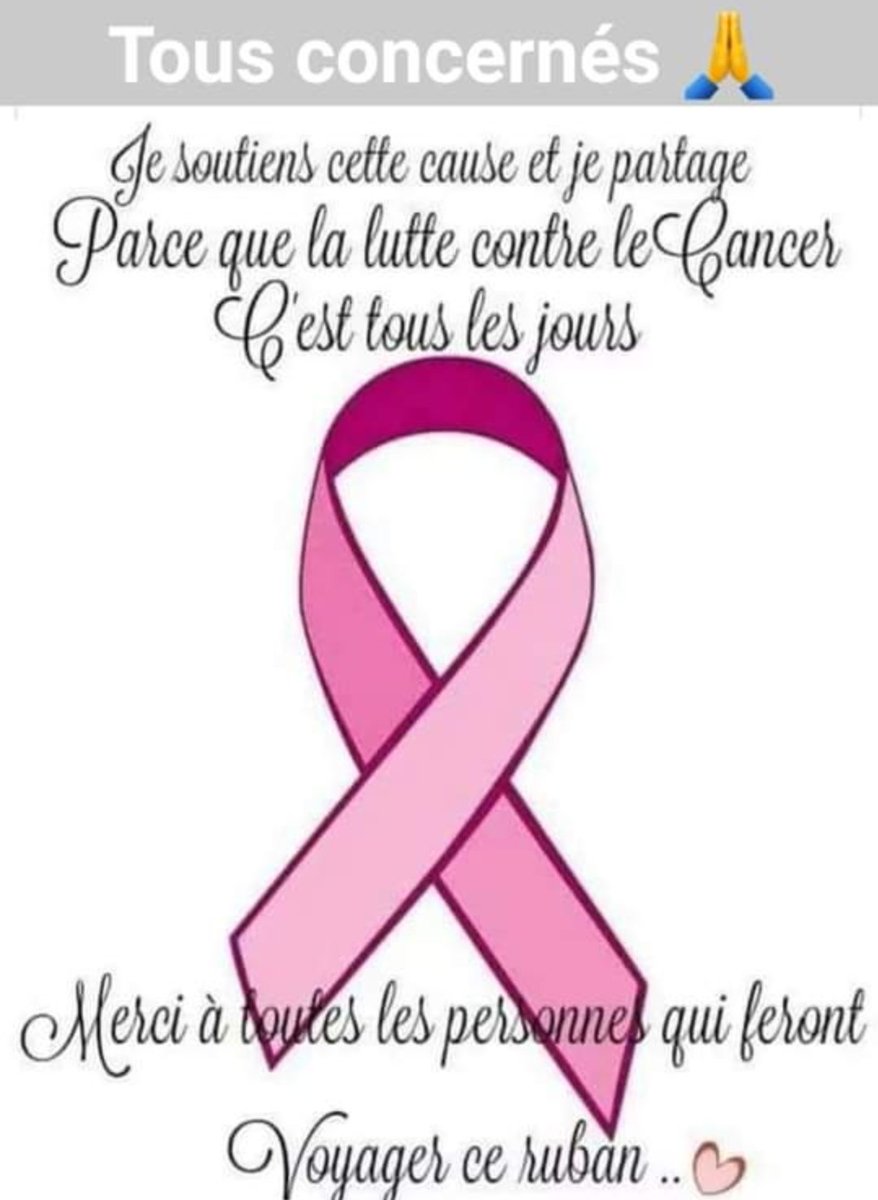 Parce qu'on est tous concernés 🙏
Pensée à vous toutes🙏🤞😘
#Fucklecancer #luttecontrelecancer
#OctobreRose #octobreRose20222