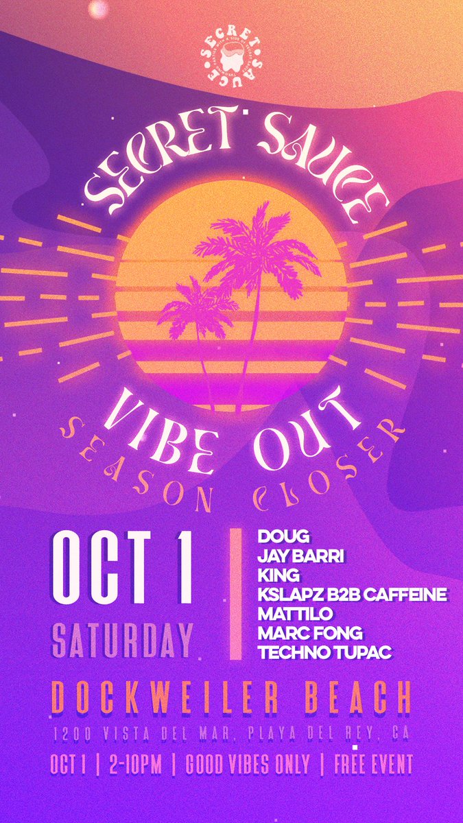 SecretSauceEvnt's tweet photo. Looking for a relaxing day at the beach? Well we’re going to be blasting bangers next to you 🤷🏻‍♂️ Sorry not sorry #beachday #secretsauce #vibeout https://t.co/Heu3mooAQS