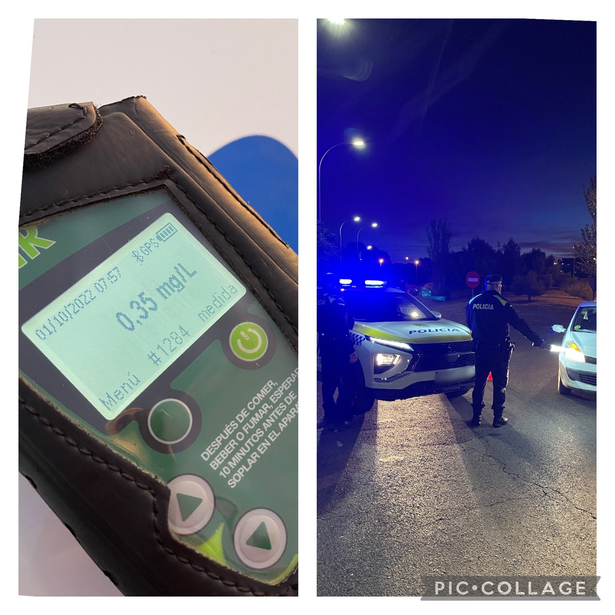 Hoy en la mañana durante uno de los controles preventivos sobre alcohol 🥃 , se procede a dar el alto a un conductor que arroja la tasa de 0,35 mg/l de alcohol en aire espirado. Recordamos que el límite para la mayoría de conductores es de 0,25mg/l la de los conductores.