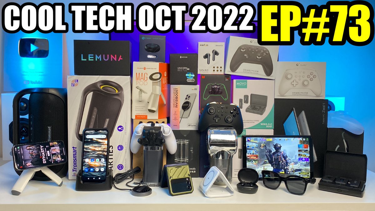 ChigzTechReview's tweet photo. NEW VIDEO: Coolest Tech of the Month October 2022 - EP#73 - Latest Gadgets You Must See!
▶️ https://t.co/HJfGJ4KaPT
-
#iPhone14Pro #KingKongPro2 #MagPod #MonsterValley #TronsmartBangMini #Supcase #MegFold #AGMH5Pro #EarfunAirS #PowerShowerPro #InvisiBoost #LeMuna #ArmorX #Benks https://t.co/mgy9avk3Oi