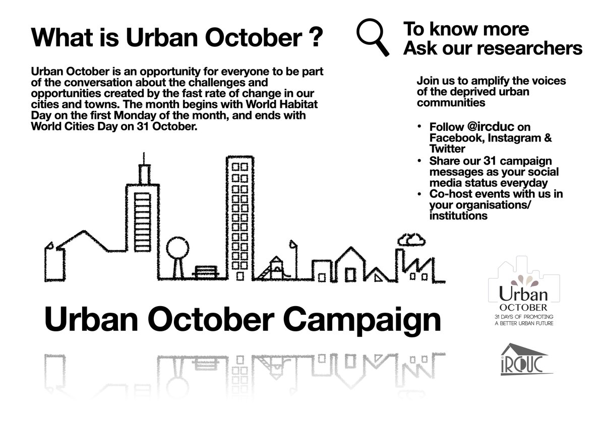 ircduc's tweet photo. Urban October Campaign - Day 1
@UNHABITAT @UNHabitatIndia
#worldhabitat #housing #humanshelter #notjustaroof #urbanoctober #SDG11 #Housing4all #WHD #WCD #urbanoctober2022 #UNHIndia https://t.co/rpbZzNN6Y5