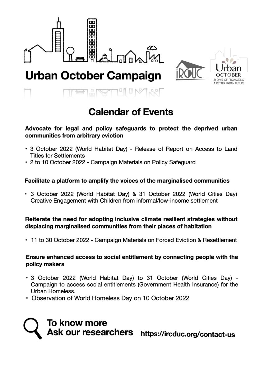 ircduc's tweet photo. Urban October Campaign - Day 1
@UNHABITAT @UNHabitatIndia
#worldhabitat #housing #humanshelter #notjustaroof #urbanoctober #SDG11 #Housing4all #WHD #WCD #urbanoctober2022 #UNHIndia https://t.co/rpbZzNN6Y5