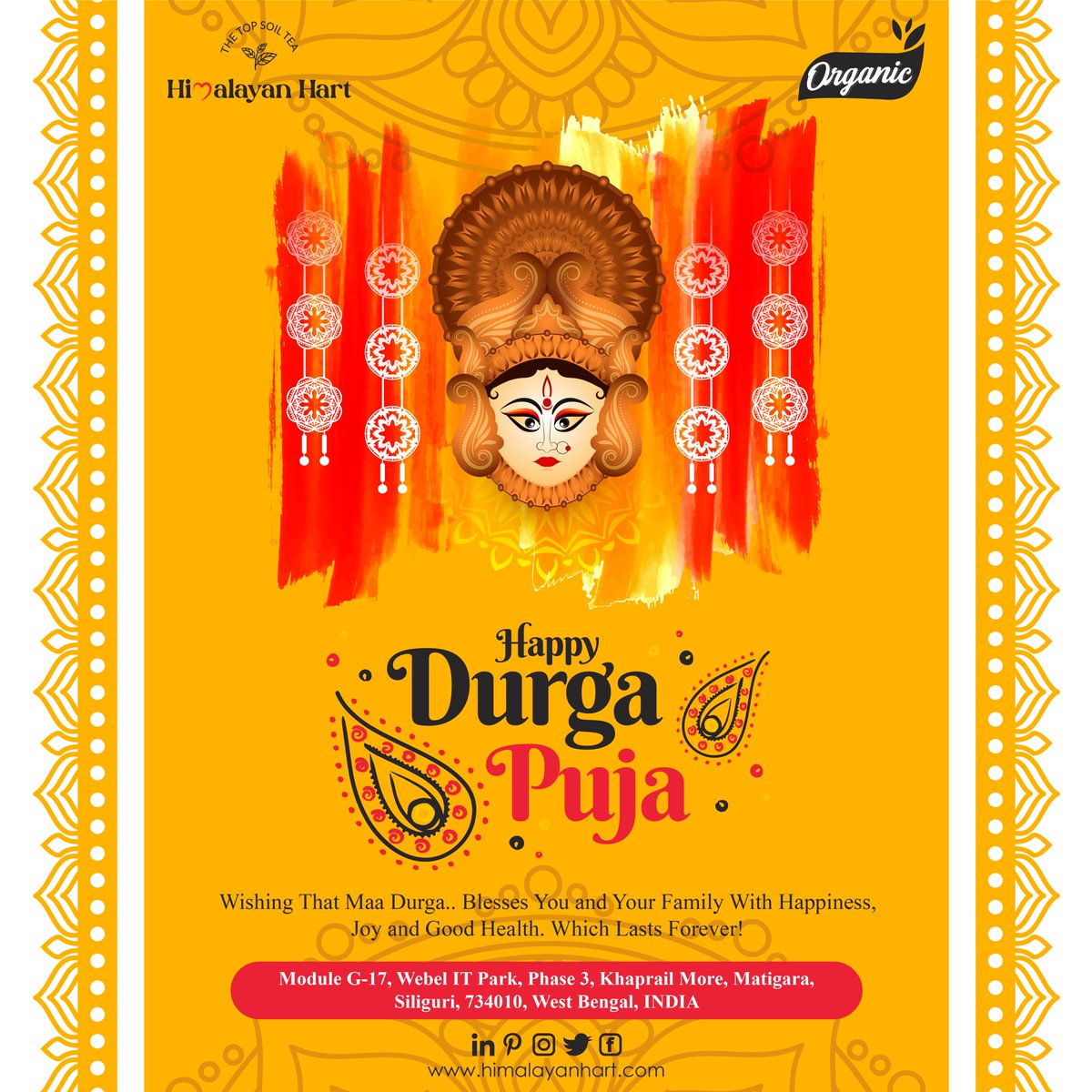 himalayanhart's tweet photo. May Goddess Durga repel all your problems and give you the strength and patience to live a peaceful life.🙏
Happy Durga Puja 2022 !😊
#tea #darjeelingtea #greentea #blacktea #whitetea #smallbusinessowner #smallbusiness #ukbusiness #uktea #usabusiness #usatea #happydurgapuja https://t.co/klslYvL4Nl
