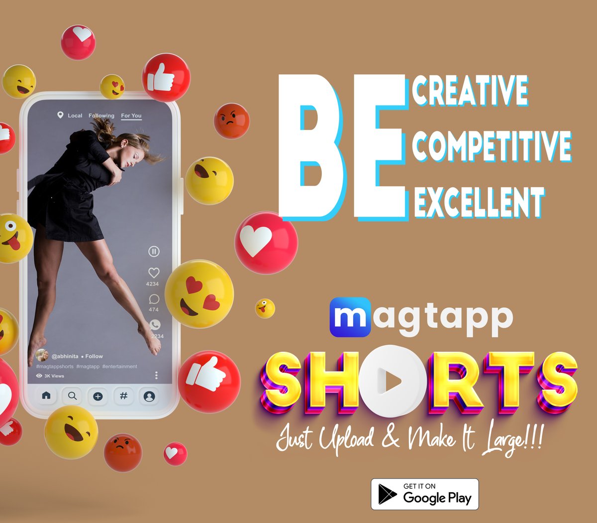 magtappindia's tweet photo. Be Creative, Be Competitive & Be Excellent. Download Magtapp, Upload your CREATIVE SHORT VIDEOS & Make them large!!!
#magtappindia #MagTapp #visualwebbrowser #onlinevideoclass #videocourses #ebook #Download #googleplaystore #FreeApp https://t.co/2PsCtHsksy