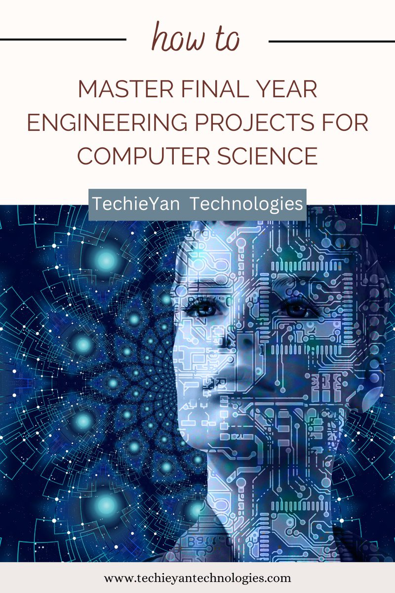 TechieyanS's tweet image. How to Master final year engineering projects for computer science.
Here are some tips on how to master this challenging task:
1. Structure your project in a clear manner.
2. Prioritize your project tasks.
#techieyantechnologies
#finalyearprojects
#computerscienceprojects
