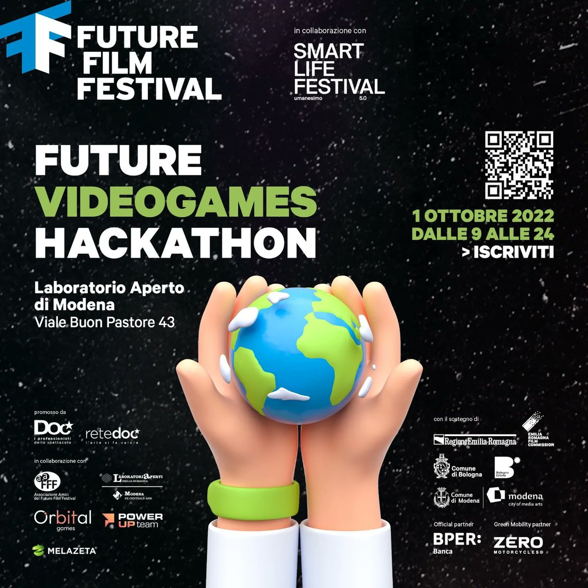 FutureFilmFest's tweet photo. Oggi a Modena:
💻 FUTURE VIDEOGAMES HACKATHON in collaborazione con PowerUpTeam,  Orbital Games e @smartlifestival- @LabApertoModena ore 10 - 23 
🤖 Kids | MICROANIMAZIONI FANTASCIENTIFICHE TRA PASSATO E FUTURO Dal taumatropio alle gif animate. FMAV ore 16 
#FutureFilmFestival22 https://t.co/3CfoFA9lKL