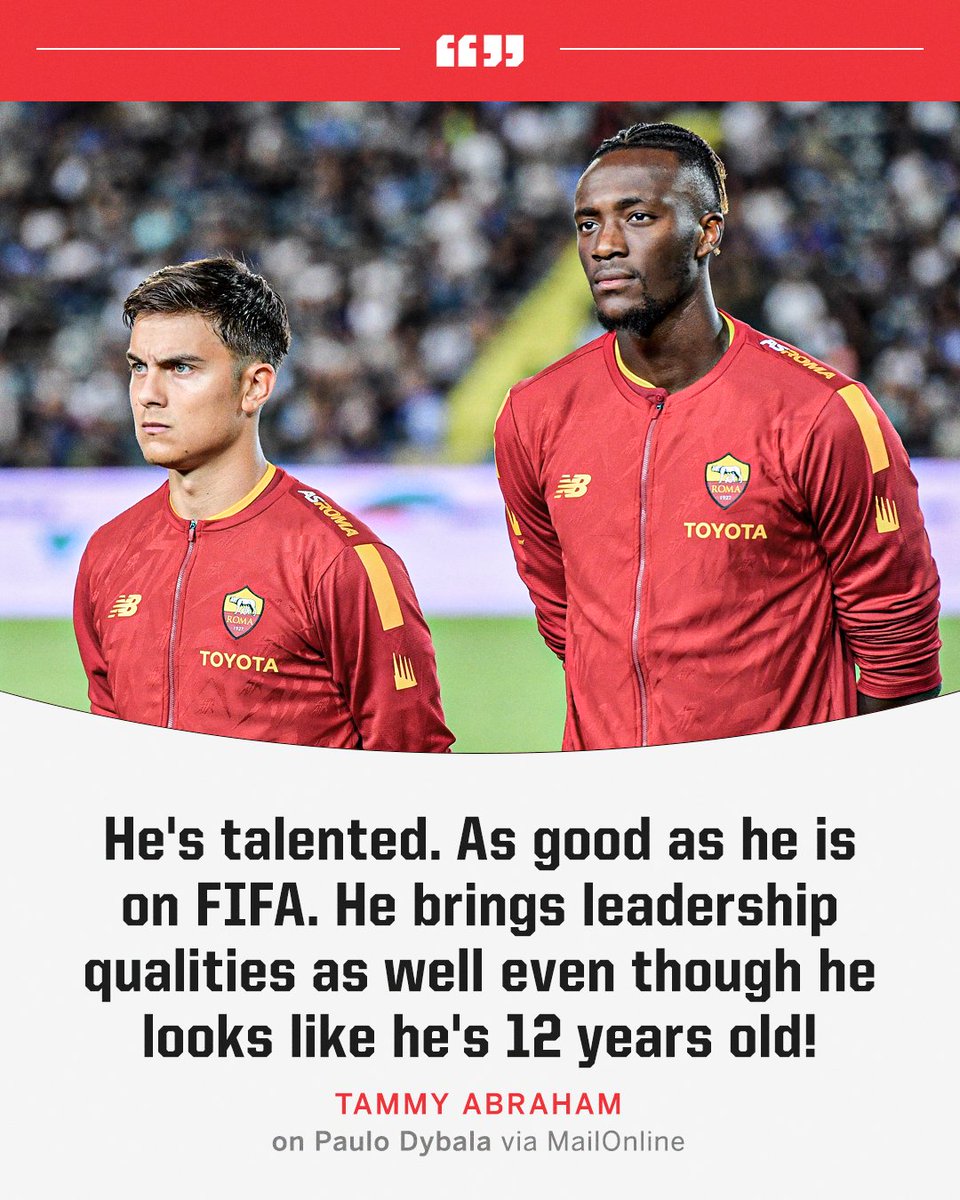 ESPNFC's tweet photo. Tammy Abraham on Paulo Dybala 😅 https://t.co/DpKrWwk0oX