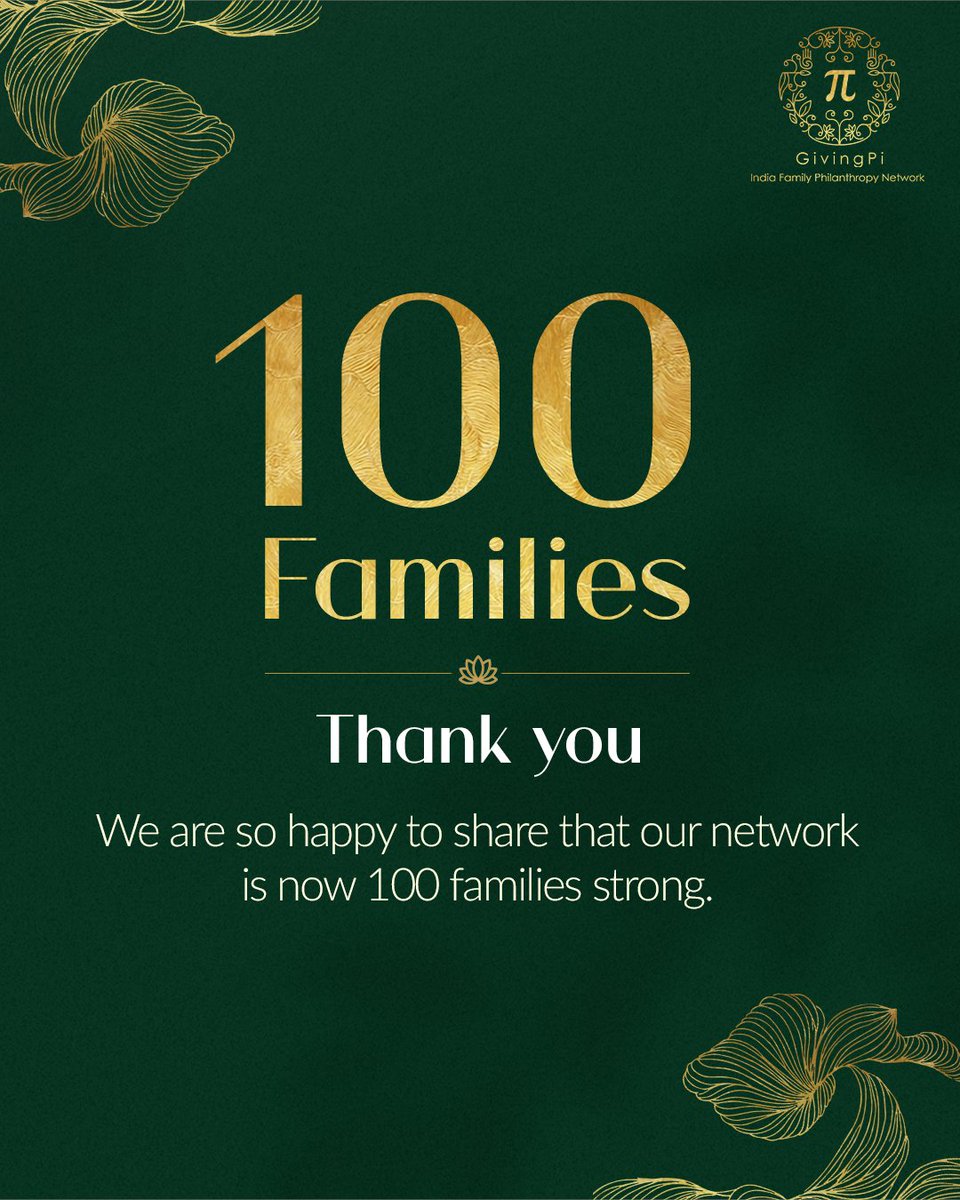 A big thank you to all the families who have joined GivingPi. To build &amp; foster a community of philanthropic families, who believe in our vision, fills us with hope. 

We believe, together, we can catalyze a movement, led by families &amp; close the giving gap for #ABillionThriving.