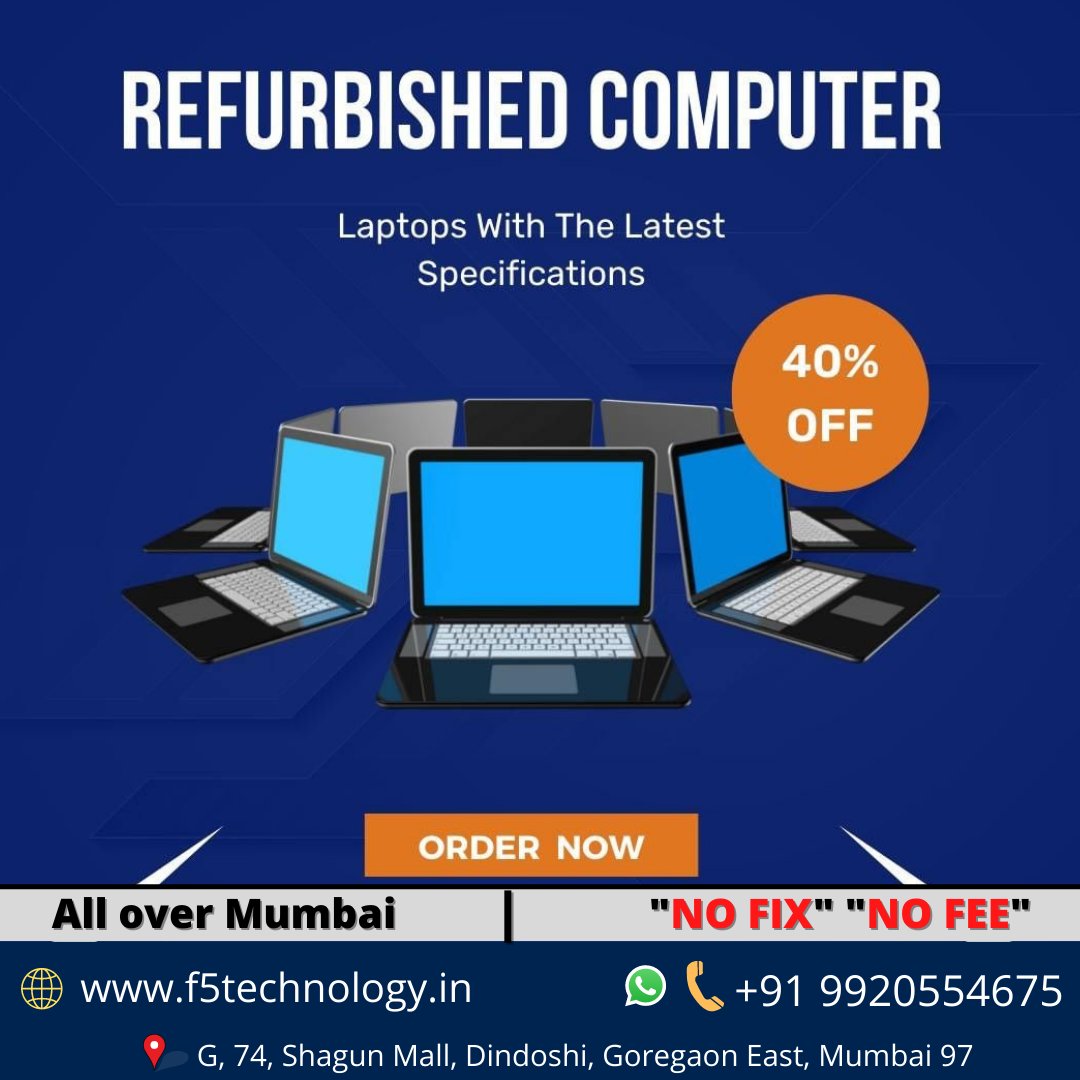 f5technologys's tweet photo. Refurbished Computer - F5 Technology

Shop a Range Of Used &amp; Refurbished Desktop Computers For Sale.

WhatsApp 📞 https://t.co/SExvebn5na
🌐 Visit: https://t.co/Ofct8NrtgI

#f5technology #computerrepair #laptoprepair #laptoponrent  #Macbookrepair #computerbuyer  #laptop #goregaon https://t.co/y3W4OwZYjX