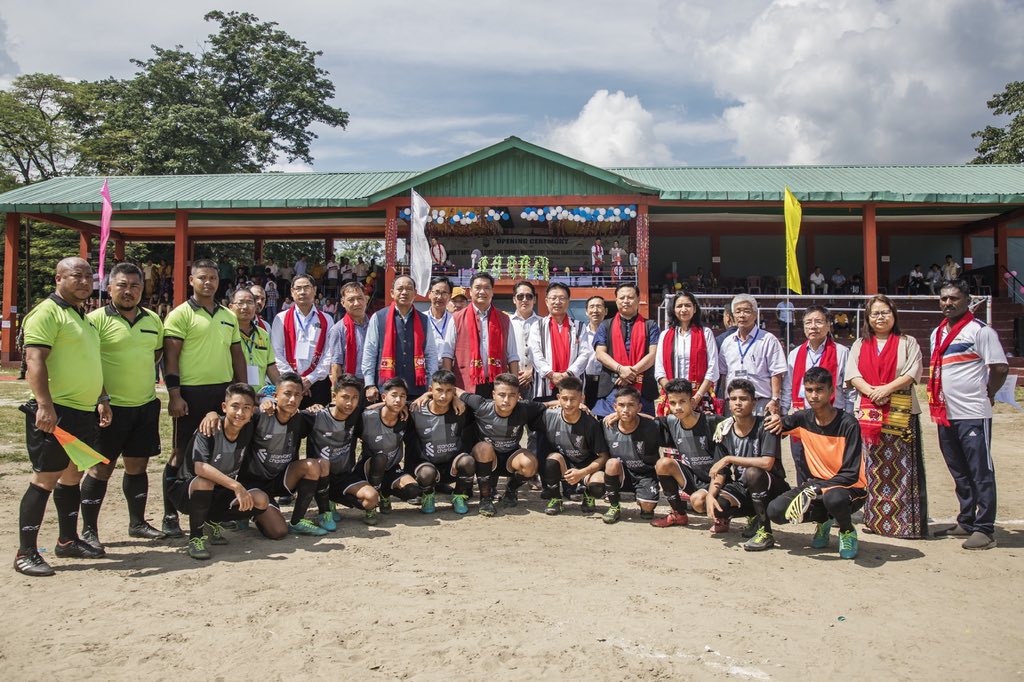 Football fever grips Bhalukpong! Such a delight to meet the players at Subroto Mukerjee Cup and see their enthusiasm. The first match was played between West Kameng and Namsai. My best wishes to all the teams. Give your best young boys.