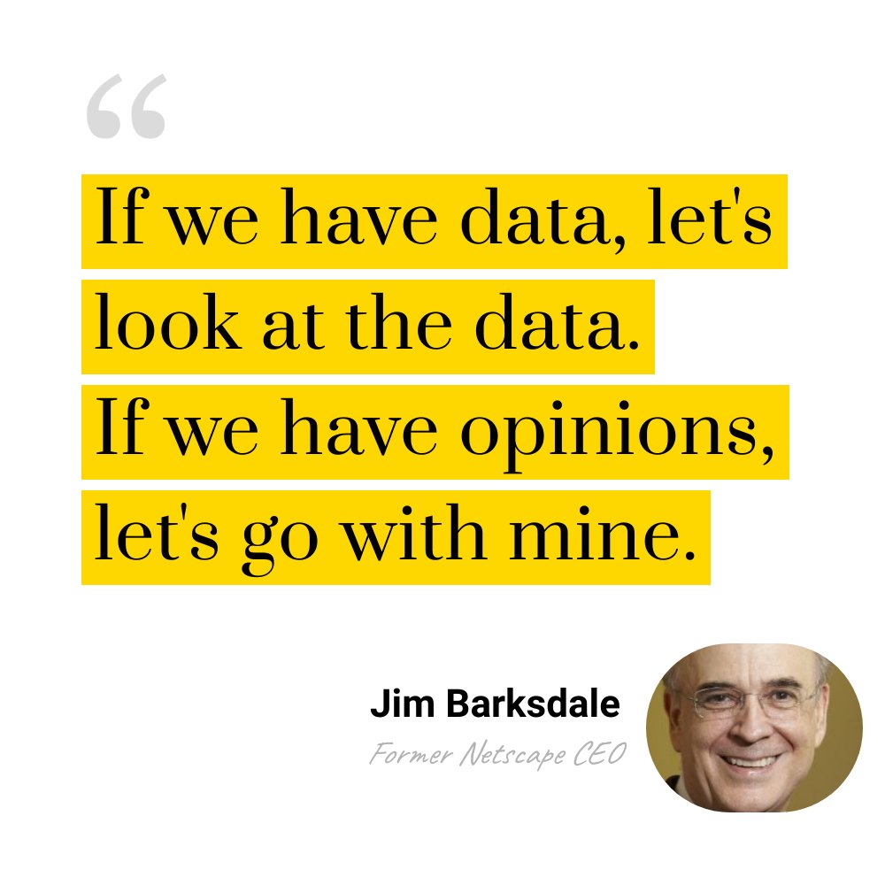 jamesaphoenix12's tweet photo. If we have data, let's look at the data.
If we have opinions, let's go with mine - Jim Barksdale ๐
#quote #marketing #digitalmarketing #eventtracking #vexpower https://t.co/0pK4Rw3JQH