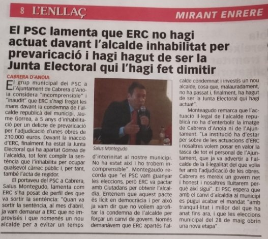 SalsipuedesL's tweet photo. #elinformer 📢 #VilanovadelCami
Que hipócritas son al decir públicamente que el @socialistes_cat lamenta la inactividad de @ERCAnoia frente un caso de prevaricación. Cuando en @ajvilanovacami el propio @PSC quién por los mismos motivos no solo no hace nada sino que la promociona https://t.co/1MUTyMfrQt