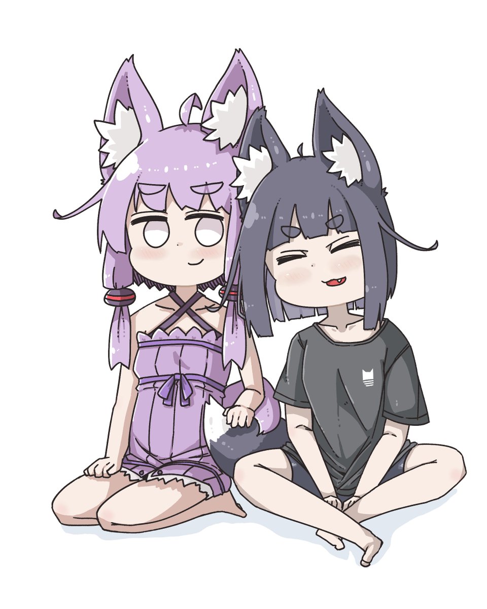 結月ゆかり 「Skeb絵です。うちの子とゆかりさんの絡みです。ご依頼ありがとうございました。 」|毛玉猫🍄＠Skeb募集中のイラスト