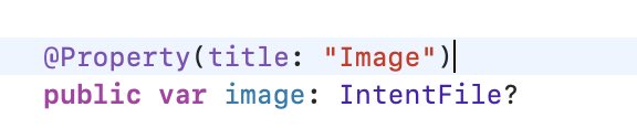 SimoneMontalto's tweet image. I’ve an AppIntent where an AppEntity has a property of type IntentFile, but this property is not visible retrieving the entity via Shortcuts. Someone has the same issue? The property is declared in this way.