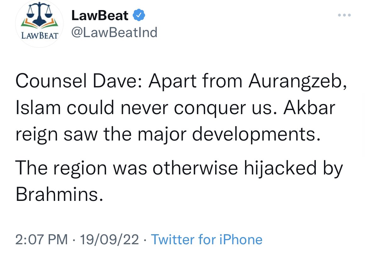 shashank_ssj's tweet photo. The hatred against Brahmins are so deep that Akbar is mahan while Brahmins are hijackers.

This is happening in Bharat!

Arguments before SC in #HijabCase. https://t.co/mzhUBzpdst