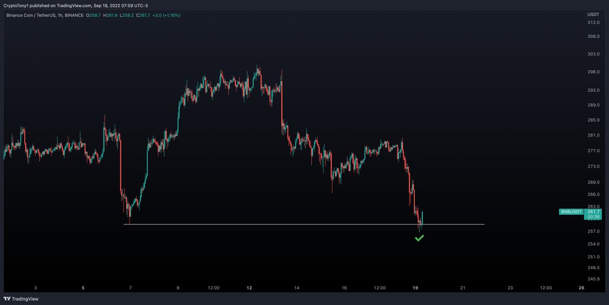 CryptoTony__'s tweet photo. This is a classic SFP setup when we react with the stop losses at the bottom of swing lows 

Liquidity hot spot zones and where we generally see reactions. Watching the daily close on $BNB for a possible long scalp, or a short scalp if we close below https://t.co/hE3z8xA5wZ
