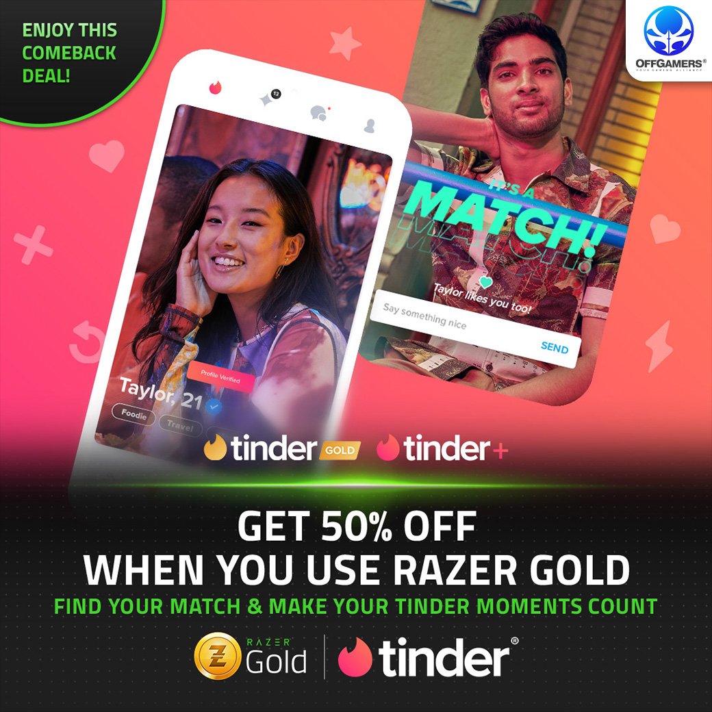 offgamers's tweet photo. TINDER COMEBACK DEAL 💥

📅15 Sep 2022, 1100 – 30 Sep 2022, 2359 [GMT+8]

Regions: MY only 🇲🇾

📌Link: https://t.co/GMA6CXGgxa
💭More info: https://t.co/aah6WnCWie

#OffGamers #yourgamingalliance #RazerSilver #RazerGoldSilver #Tinder https://t.co/eAHV4r4rhf