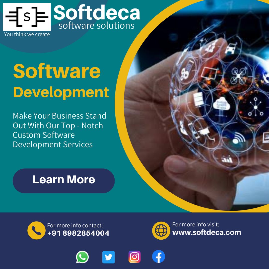 softdeca10's tweet image. We are a software development company that provides cutting - edge engineering solutions , helping our clients untangle complex issues that emerge during their digital evolution journey.
#softdeca10
#software_solutions
#web_designing