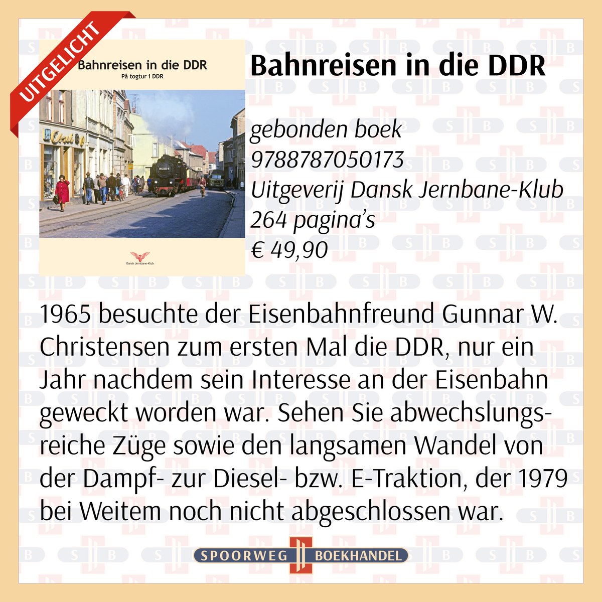 Stap in en reis met Gunnar mee in de DDR in de jaren '60 en '70. Stoom-, diesel- en elektrische tractie. Het komt allemaal aan bod in dit boek.
#uitgelicht #spoorwegen #bahnreisen #DDR #GunnarWChristensen #DanskJernbaneKlub  #9783859970618