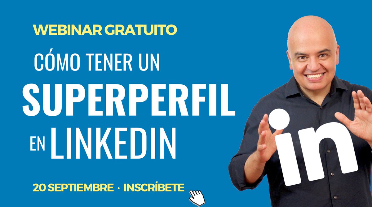 Es mañana martes 20 de septiembre: webinar gratuito "Cómo tener un SuperPerfil en #LinkedIn". 20 de septiembre a las 17:00 horas de España. Inscríbete y transforma tu #perfil en una máquina de generar oportunidades. Inscríbete aquí:
us02web.zoom.us/webinar/regist…