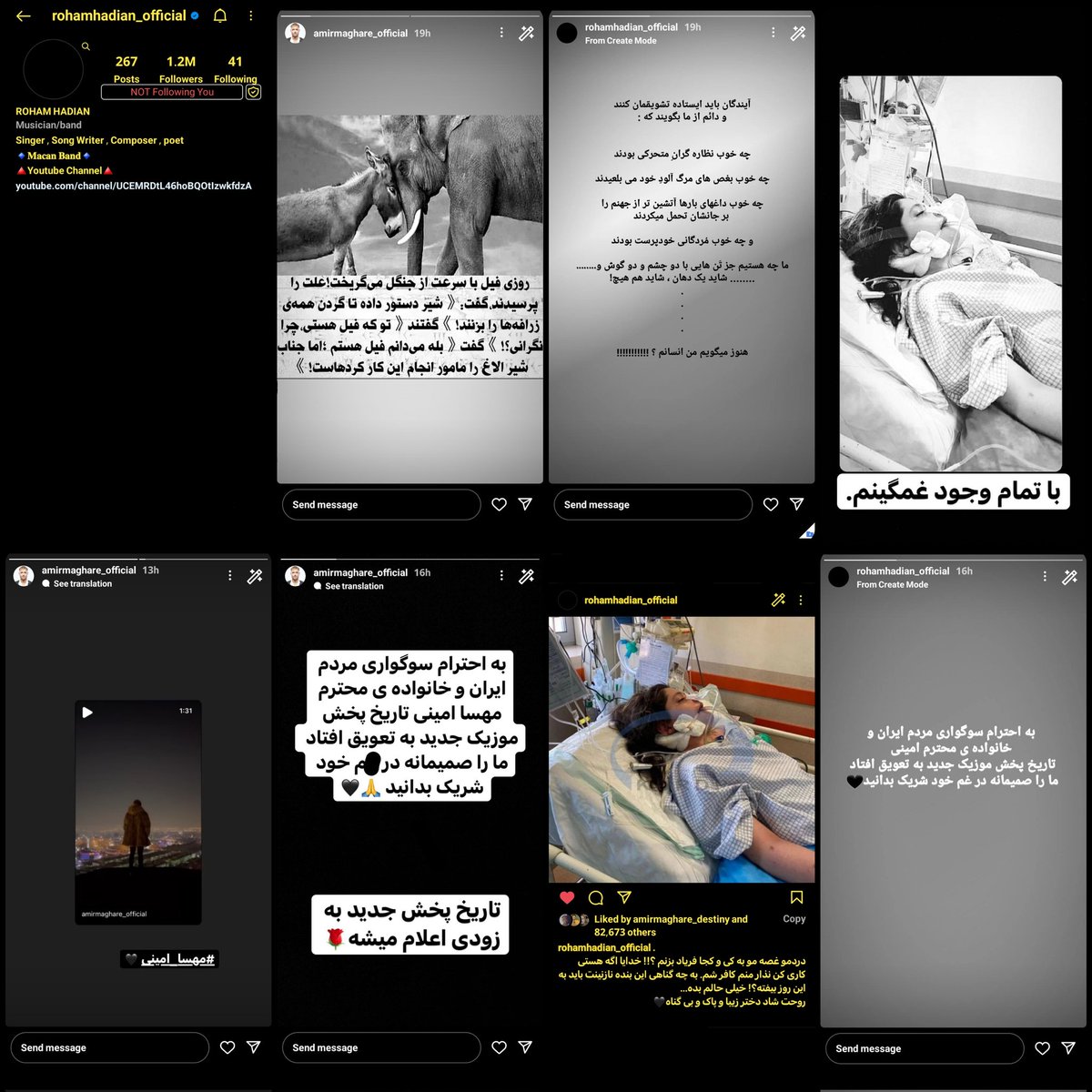 romirlemond's tweet photo. در برابر سلبریتی هایی که هزار هزار طرفدار دارن و با یه #مهسا_امینی‌ سرخ روی بک گراند مشکی مسئله رو میبندن؛ #امیر_مقاره و #رهام_هادیان هایی هستن که با تمام محدودیت هاشون و تمام هیت هایی که میگیرن، آروم نمی شینن و دلشون برای وطن میتپه🖤. https://t.co/FC71TMxch1