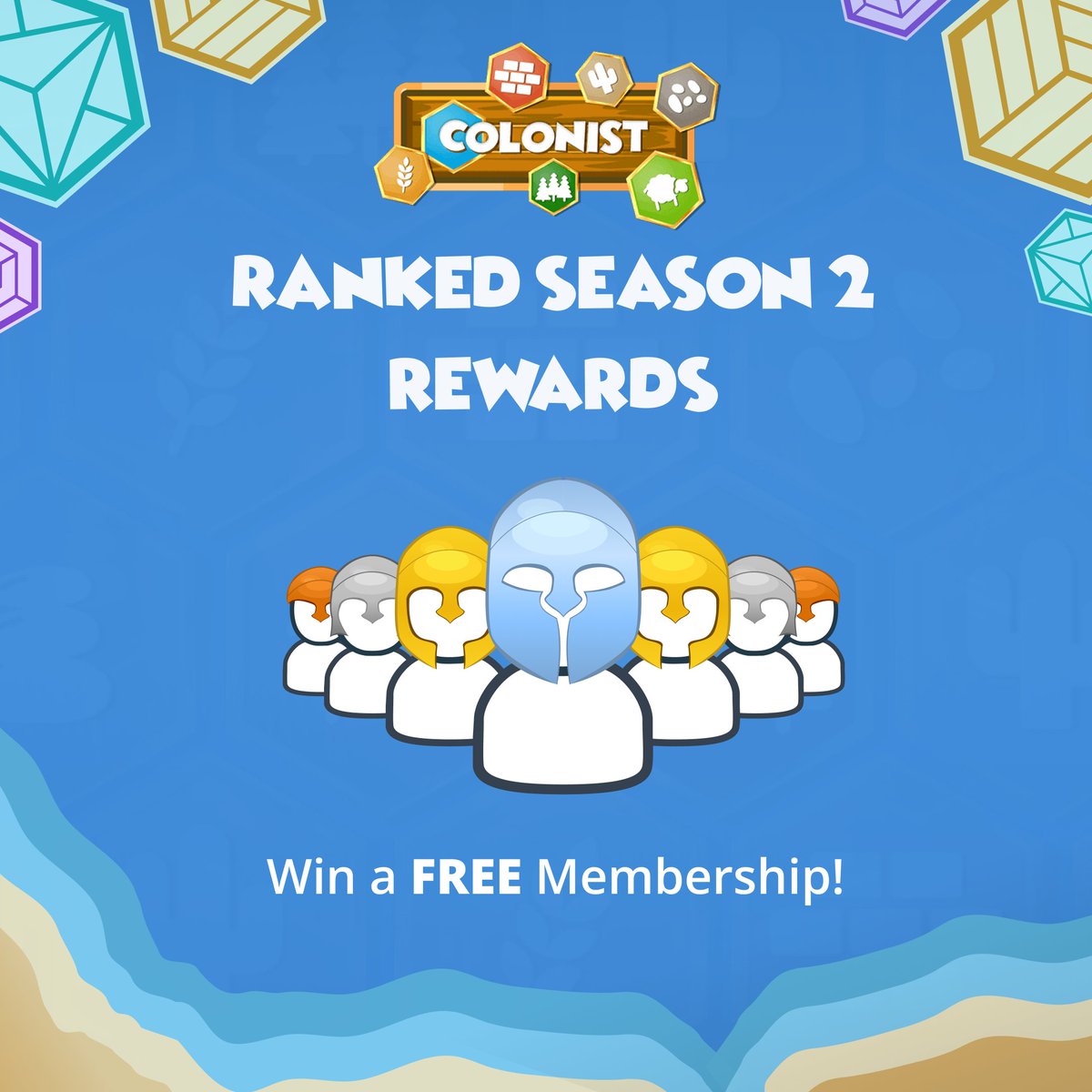 colonistio's tweet photo. Play ranked games to improve your division and even win a free membership!

#colonistio , #catan , #settlersofcatan , #onlinecatan , #boardgames https://t.co/BIQqT2wWEU