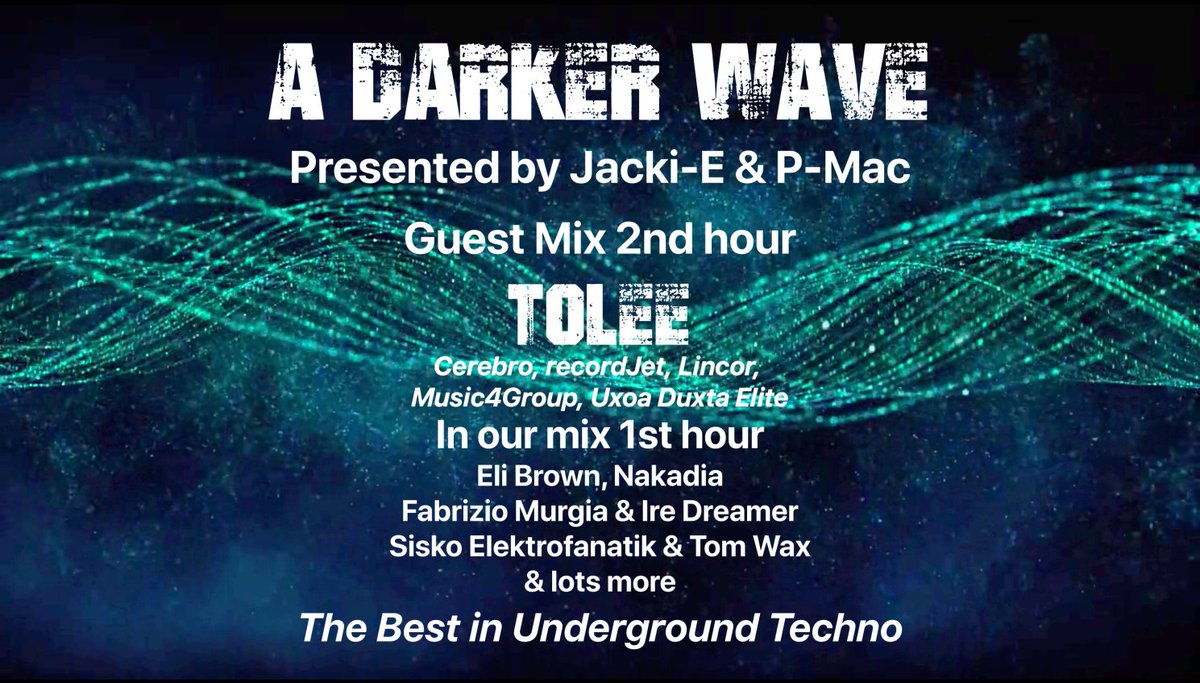 adarkerwave's tweet photo. This week's show of @adarkerwave #396 with @jackiepalmer & P-Macis now on Soundcloud
https://t.co/6IXHvL7bJO
Guest mix 2nd hr #Tolee
In our mix 1st hr @Elibrownbeats @nakadia @iredreamer_dj @JPLantieri
@nikoretti @gustavoluyz @popofofficial @Subject32_ @aneladj https://t.co/GfZ6qDjvXz