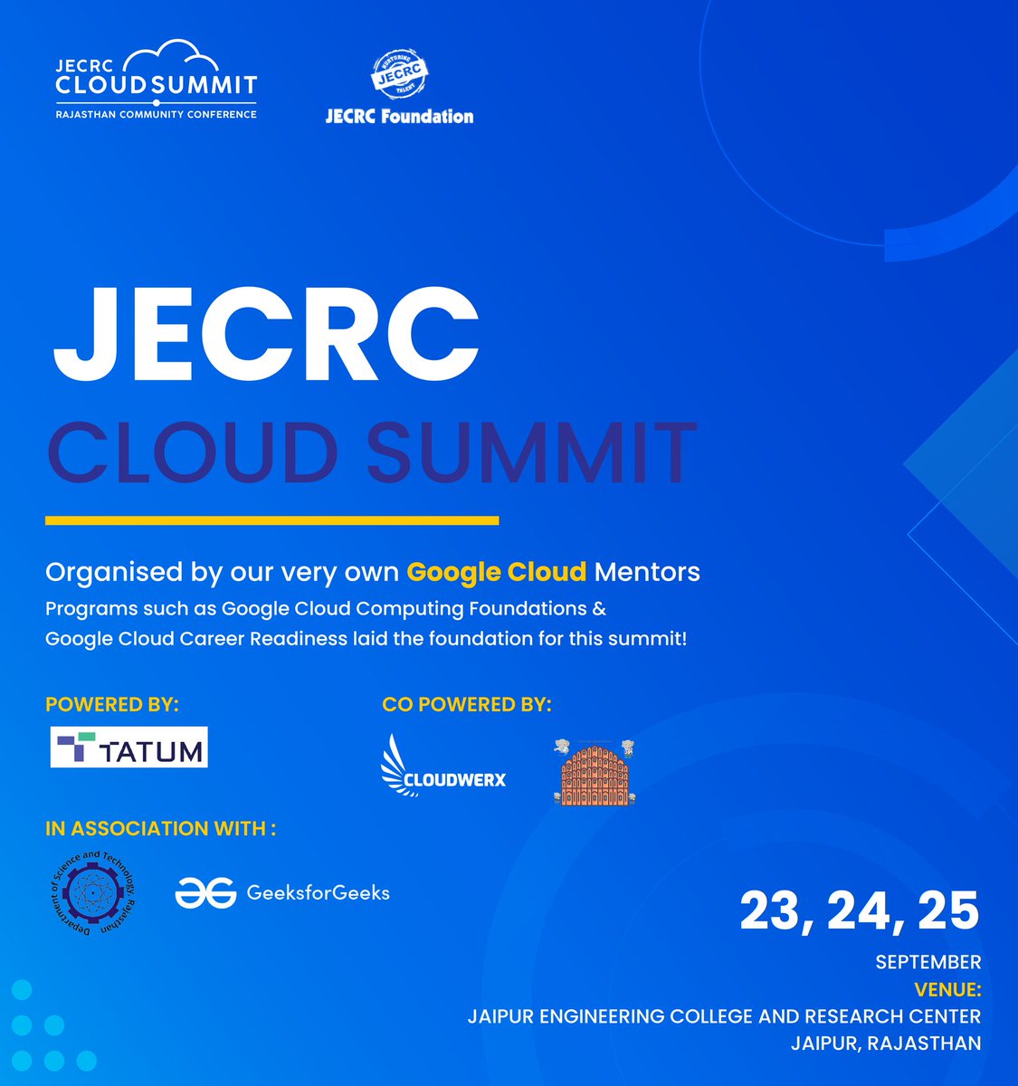 ⚡⚡!! Bang !! ⚡⚡
With Excitement beyond Ecstasy &amp; Enthusiasm beyond Exhilaration.
We feel very proud to present you the very first poster of JCS, which is getting one step closer with every passing day. 

So mark your calendars, tick on the dates!
See you all there 🌟

#jcs