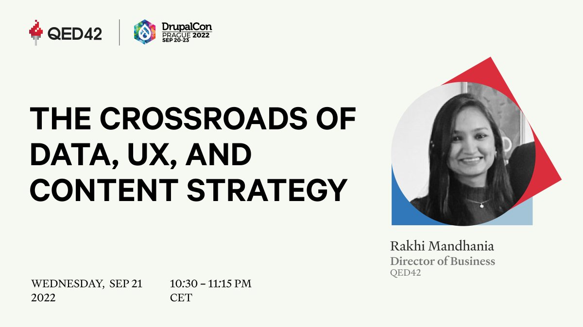 🤔 Is design an investment or an expense? 

Master the art of combining design with data, UX, and content strategy to transform it into an investment with long-term scalability and ROI. 

👉 Join <a href="/MandhaniaRakhi/">Rakhi Mandhania</a> at #DrupalConPrague this Wednesday - bit.ly/3eZuWAC